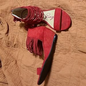American rag size 6.5 red wedges